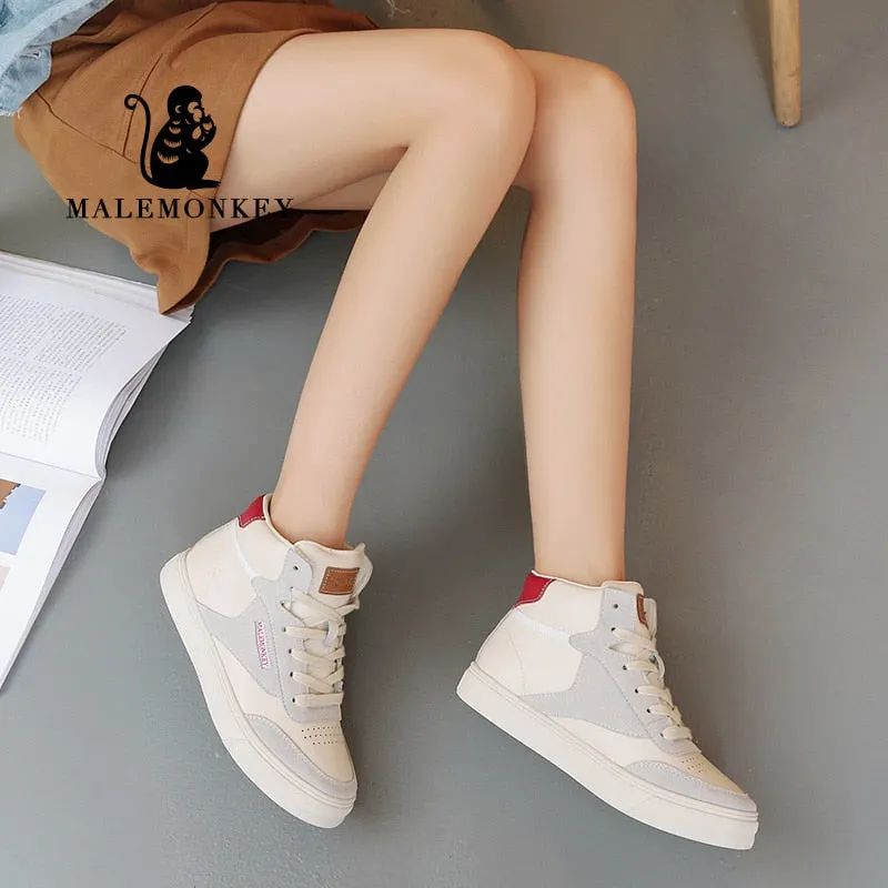 Winter Women High Top Sneakers Short Plush 2021 Autumn Lace Up Casual Platform Shoes Comfortable Soft Non Slip Female Shoes
