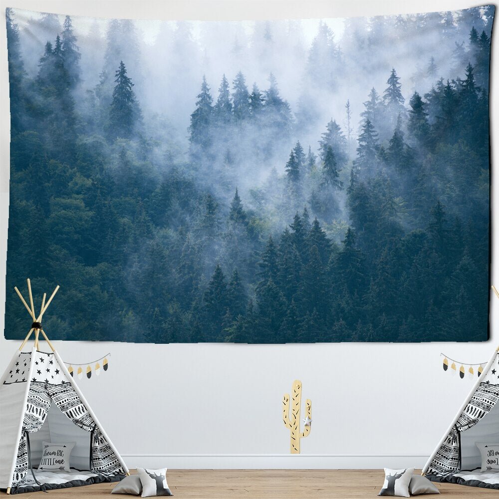 Foggy Forest Tapestry Home Decoration Wall Hanging Hippie Mandala Bedspread Bohemian Art Home Decor