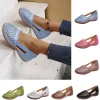 Women Wedges Orthopedic Hollow Out PU Summer Vintage Sandals