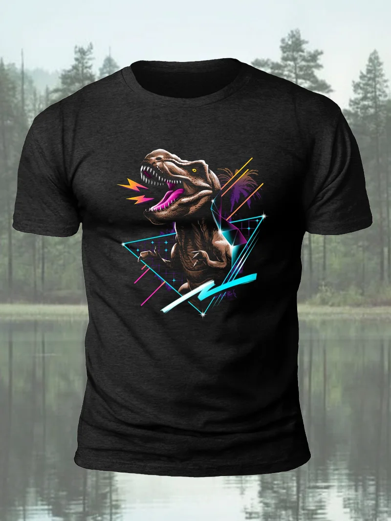 Personalised Dinosaur Print Short Sleeve Men's T-Shirt in  mildstyles