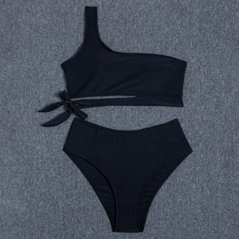 High Waist Swimwear Women Plus Size Sexy Bikini 2021 New One Shoulder Swimsuit Bikini Set Brazilian Beach Bathing Suit Biquini