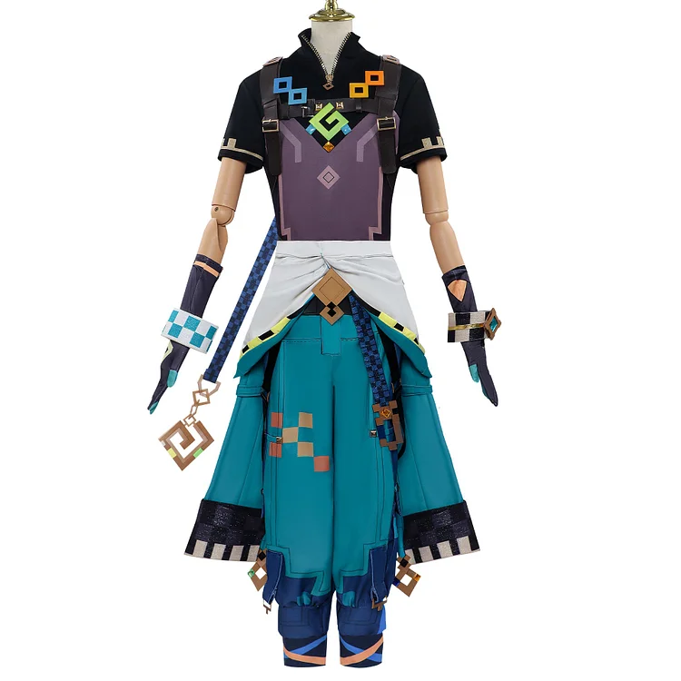 Genshin Impact Kinich Blue Set Outfits Cosplay Costume Halloween Carnival Suit