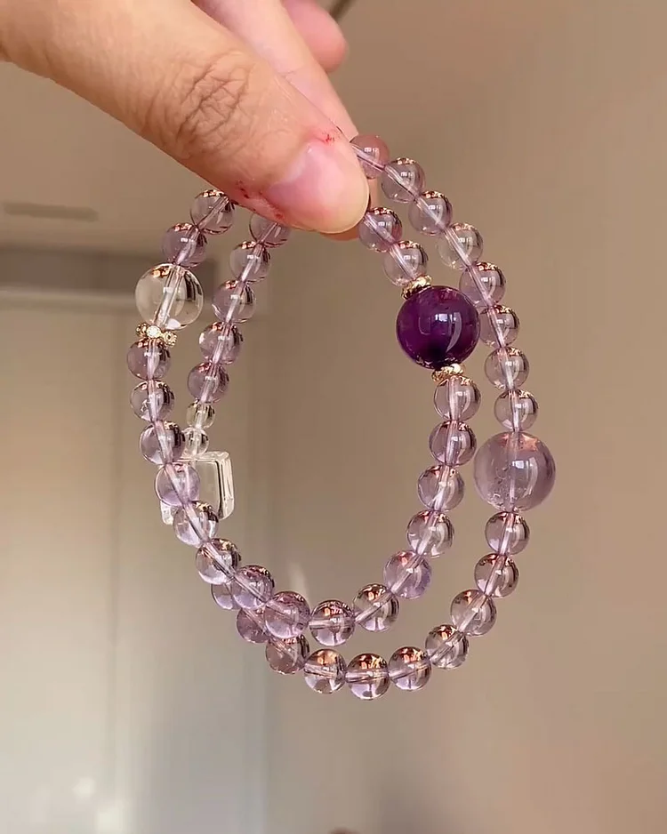 Natural Amethyst Bracelet | Relieve Anxiety · Enhance Intuition · Attract Positive Energy