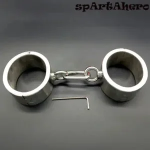 pornhint Pornhint 4cm Oval Metal Hand Cuffs Stainless Steel Handcuffs Wrist Restraints Slave