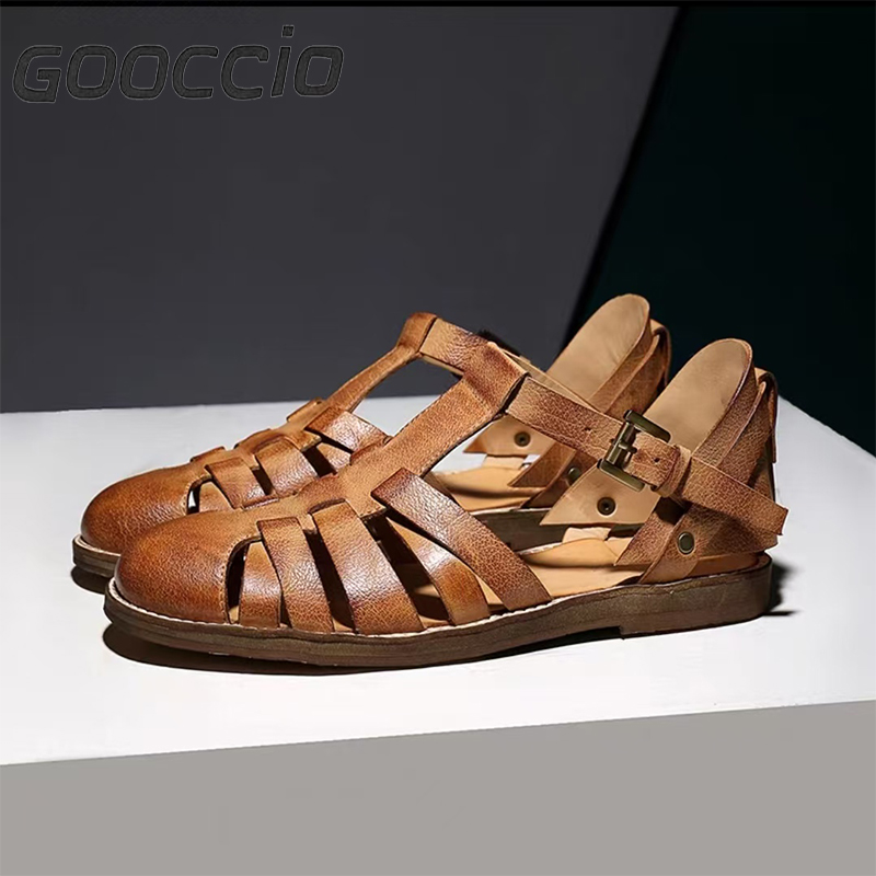 VM182 Top-Grain Calf Skin Dress Sandals For Men GOOCCIO   