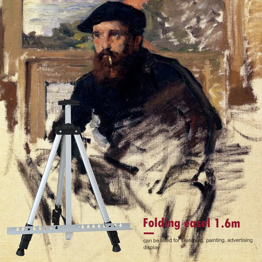 1.6m Aluminium Alloy Folding Painting Frame Adjustable Tripod Display Shelf