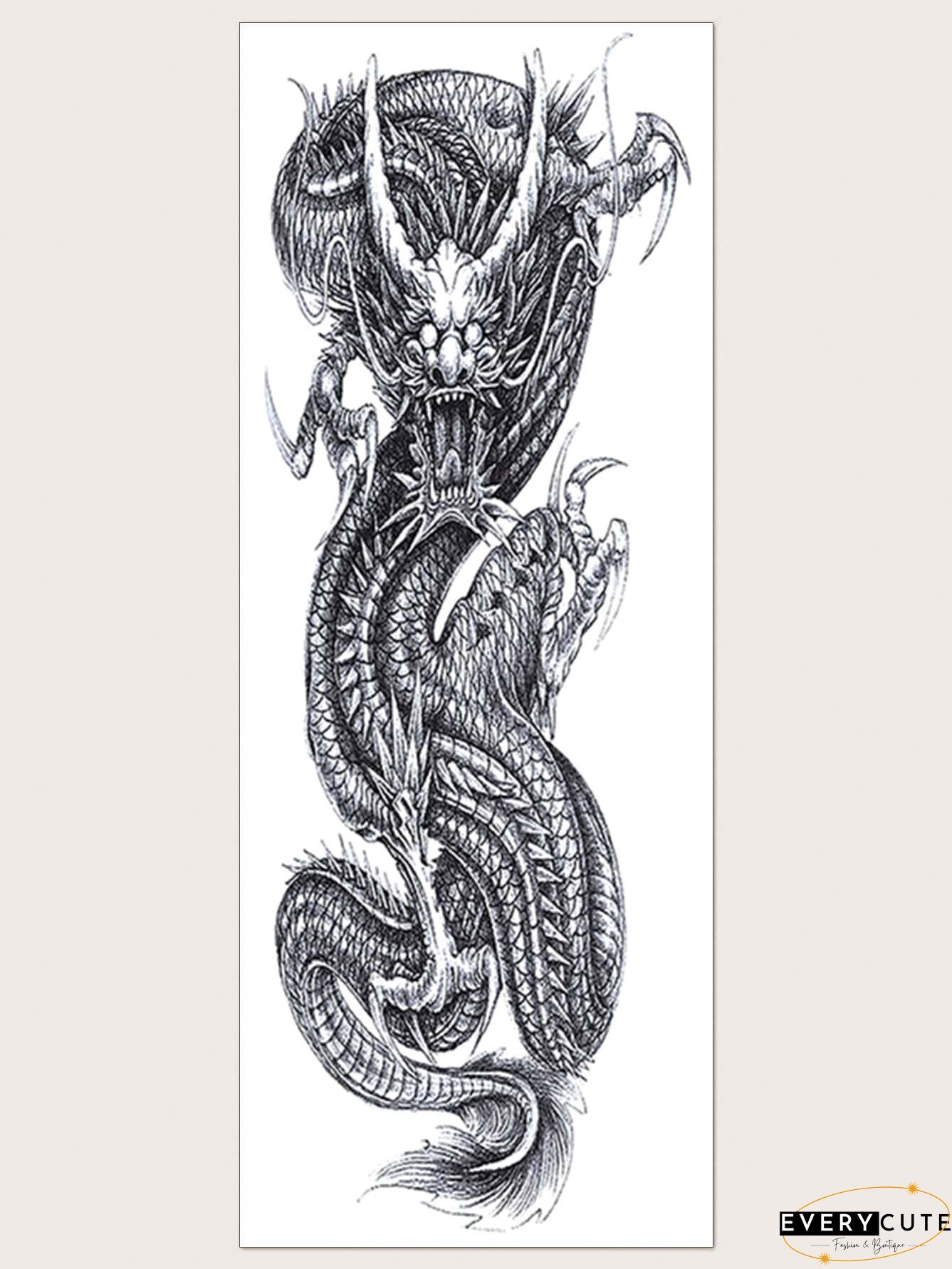 1sheet Chinese Dragon Pattern Tattoo Sticker