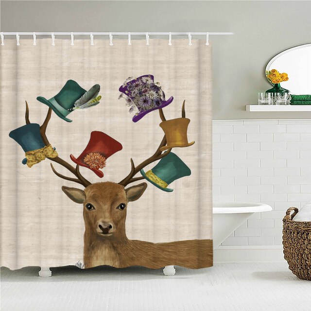 

Shower Curtain – Elk Deer Reindeer-180*180cm, 501 Original