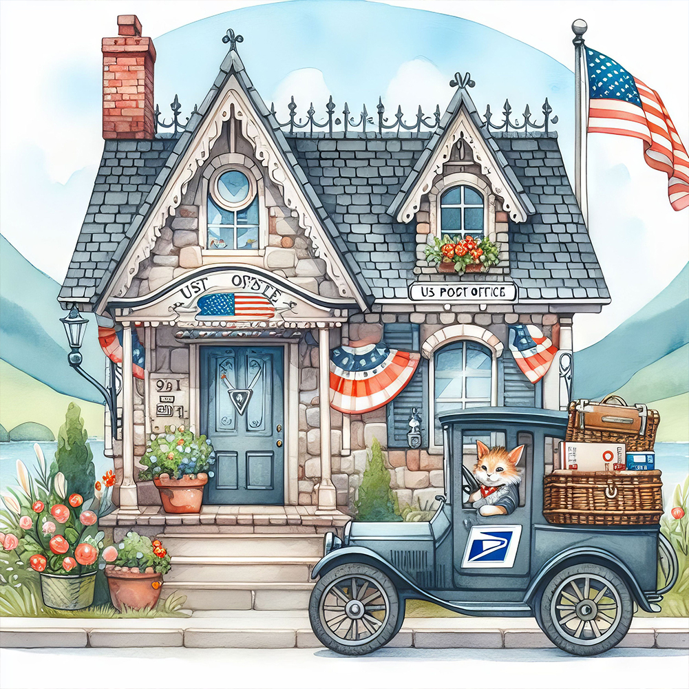 House 40*40cm(canvas) full round drill diamond painting
