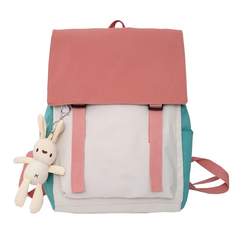 Mongw New Simple Fashion Bag Teenage Girl Backpack Solid Color College Student Schoolbag Large Capacity Canvas Washing Women Backpacks