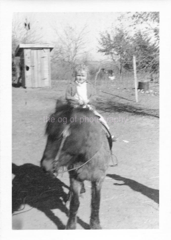 Vintage FOUND Photo Poster paintingGRAPH bw HORSE GIRL Original Snapshot JD 010 7 EE