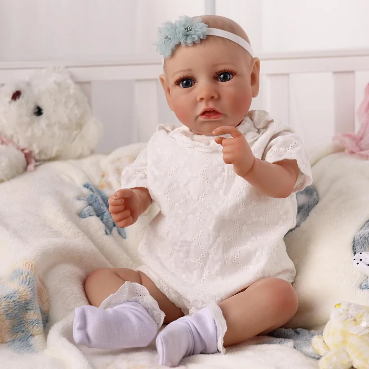 Babeside 20" Toddler Reborn Baby Doll White Jumpsuit Girl Saria