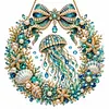 (Ocean Animanls Wreath)DIY Diamond Painting Acrylic Hanging Ornament, Double-Sided Printed Door Decoration,Pearl & Special Shaped Drill Art Home Decor