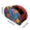 (US Local)DIY Gem Butterfly Design Wooden Diamond Painting Makeup Brush Storage Box Kit