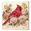 Christmas DIY Special Shape Diamond Painting Pearl Art With Inner Frame Kit 25x25cm(Red Sparrow)