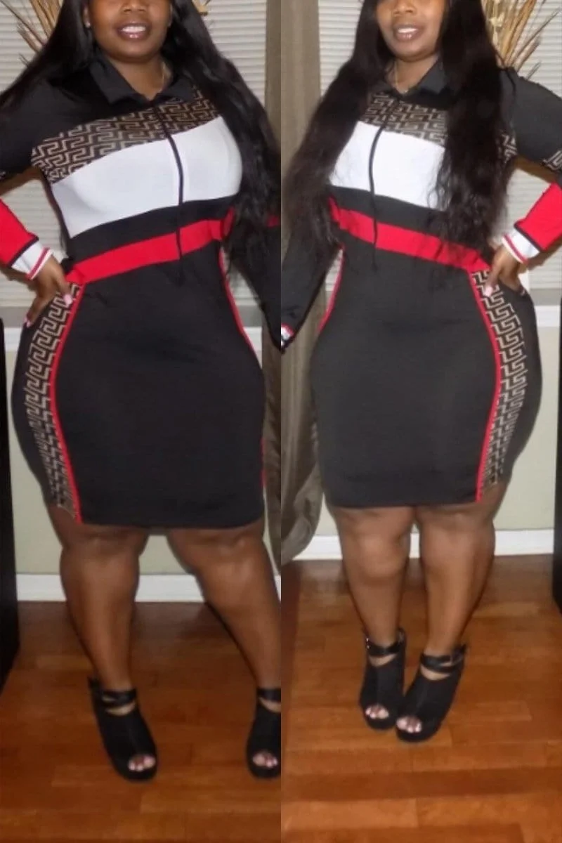 Fashion Printing Plus Size Dress