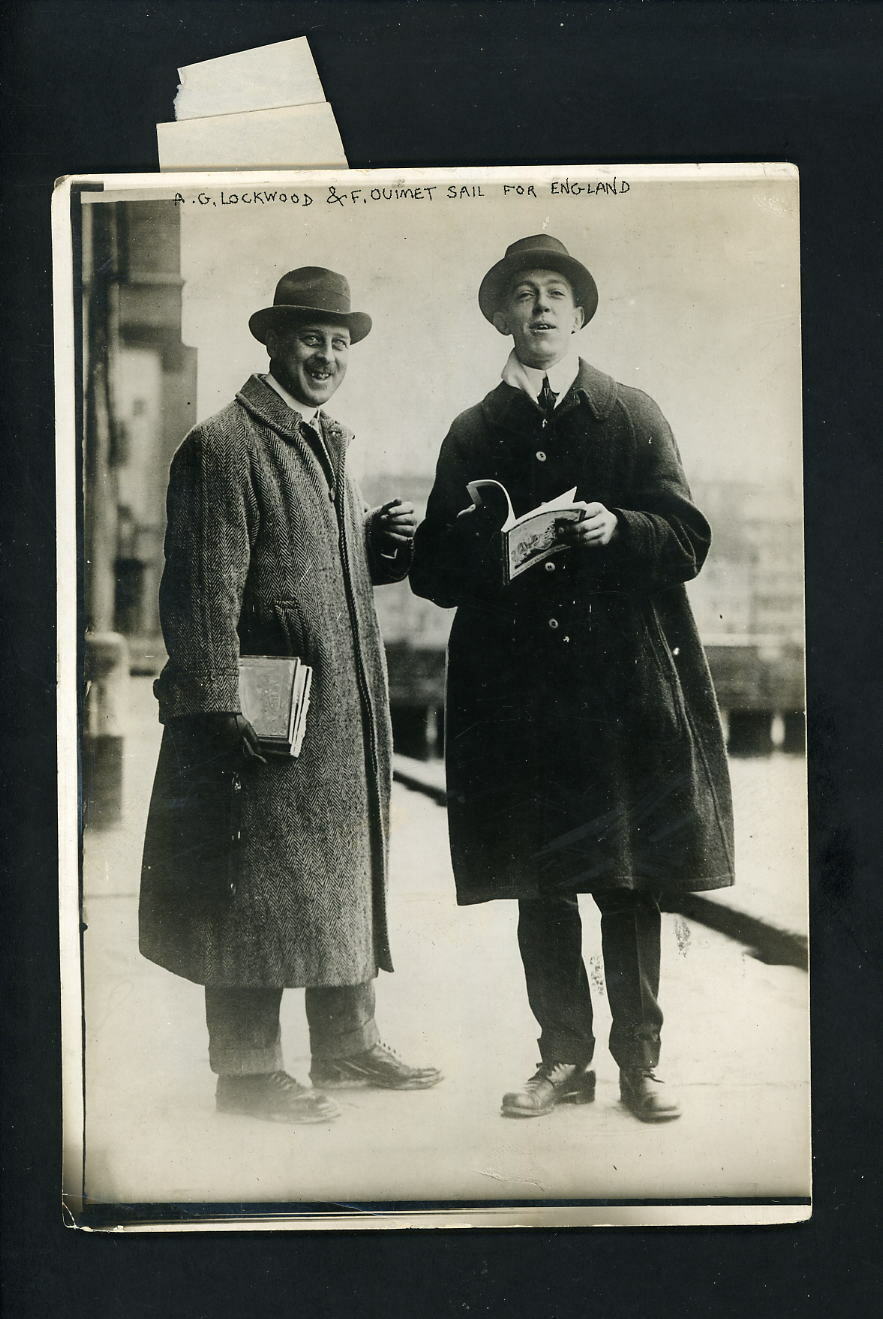 Francis Ouimet & A.G Lockwood 1914 Culver Service Press Photo Poster painting sail Great Britain