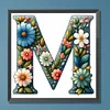 Flower Letter N-Full Round Diamond Painting 30*30CM