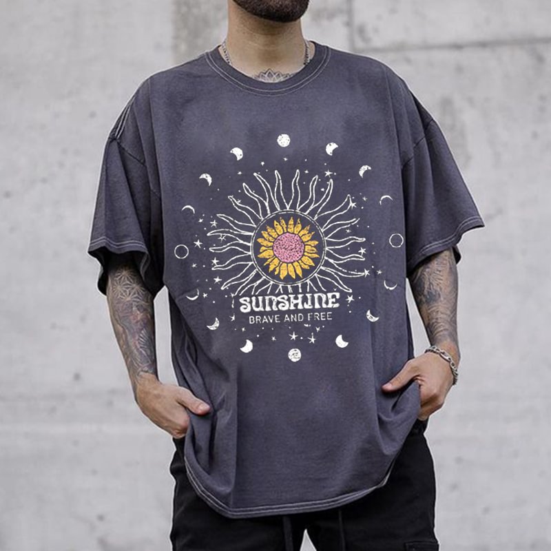 Men's Helios Print Casual T-Shirt、、URBENIE