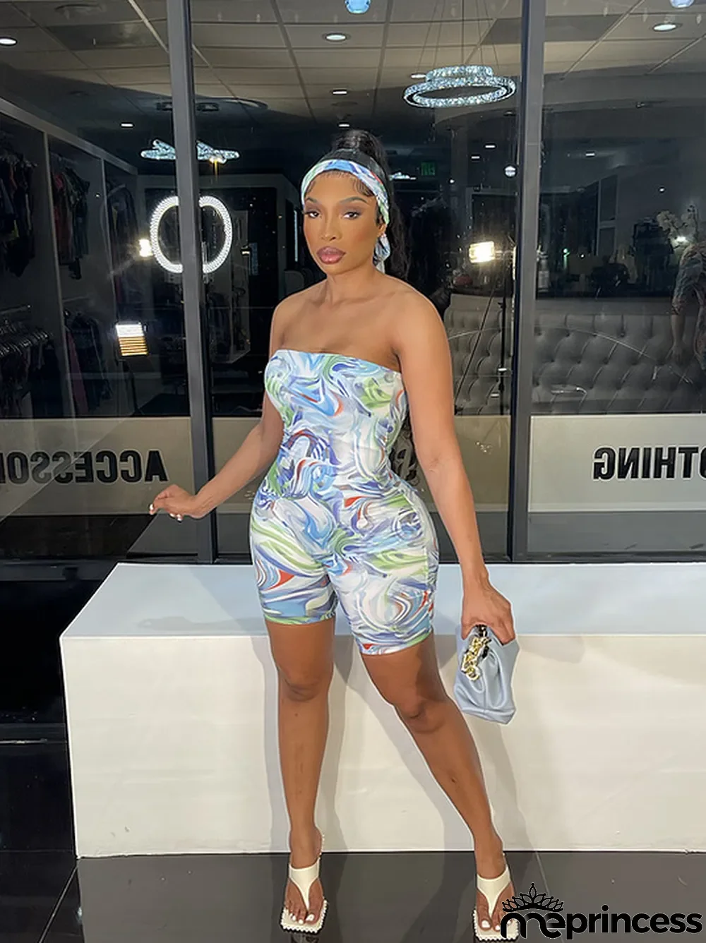 Sexy Printed Off Shoulder Tube Romper