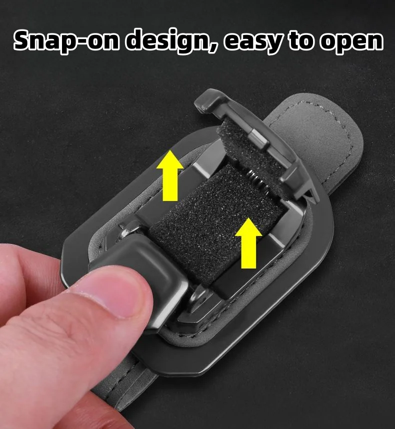 Car-mounted multi-functional suede leather glasses holder