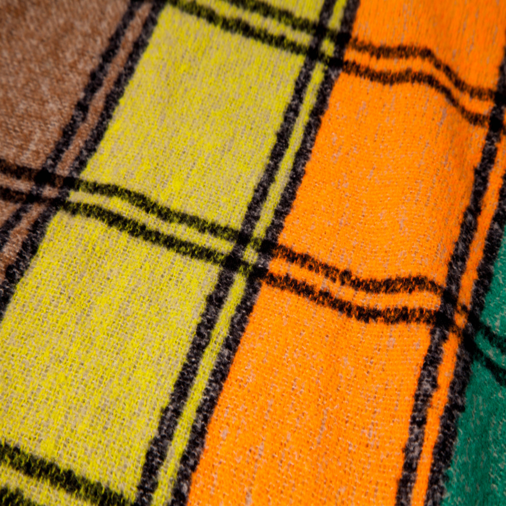 Yellow Women's Shawl With Thickened Large Plaid Square Scarfs-vocosishoes