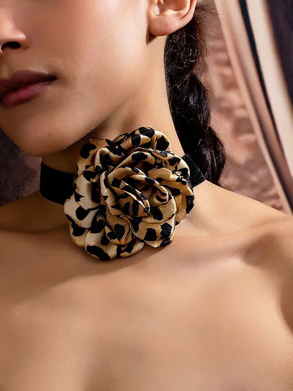 Flower Shape Leopard Necklaces Accessories