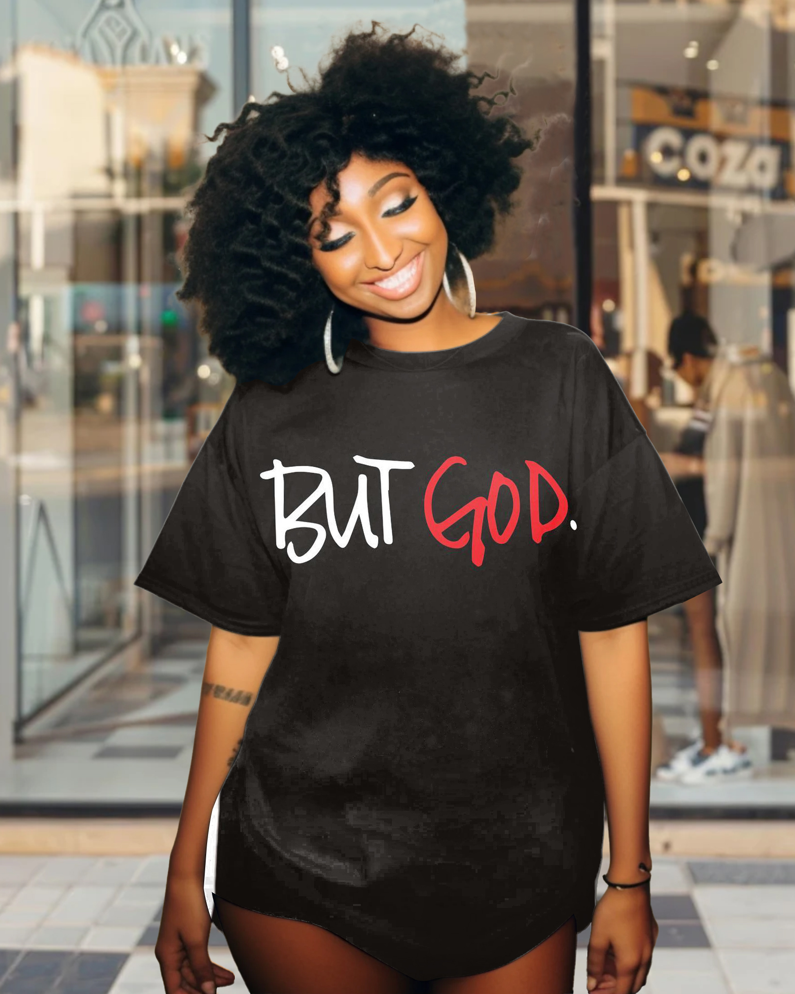 Plus Size But God Oversize Short Sleeve T-Shirt