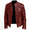 Men's Leather Biker Jacket Cafe Racer Jacket by Inlyline