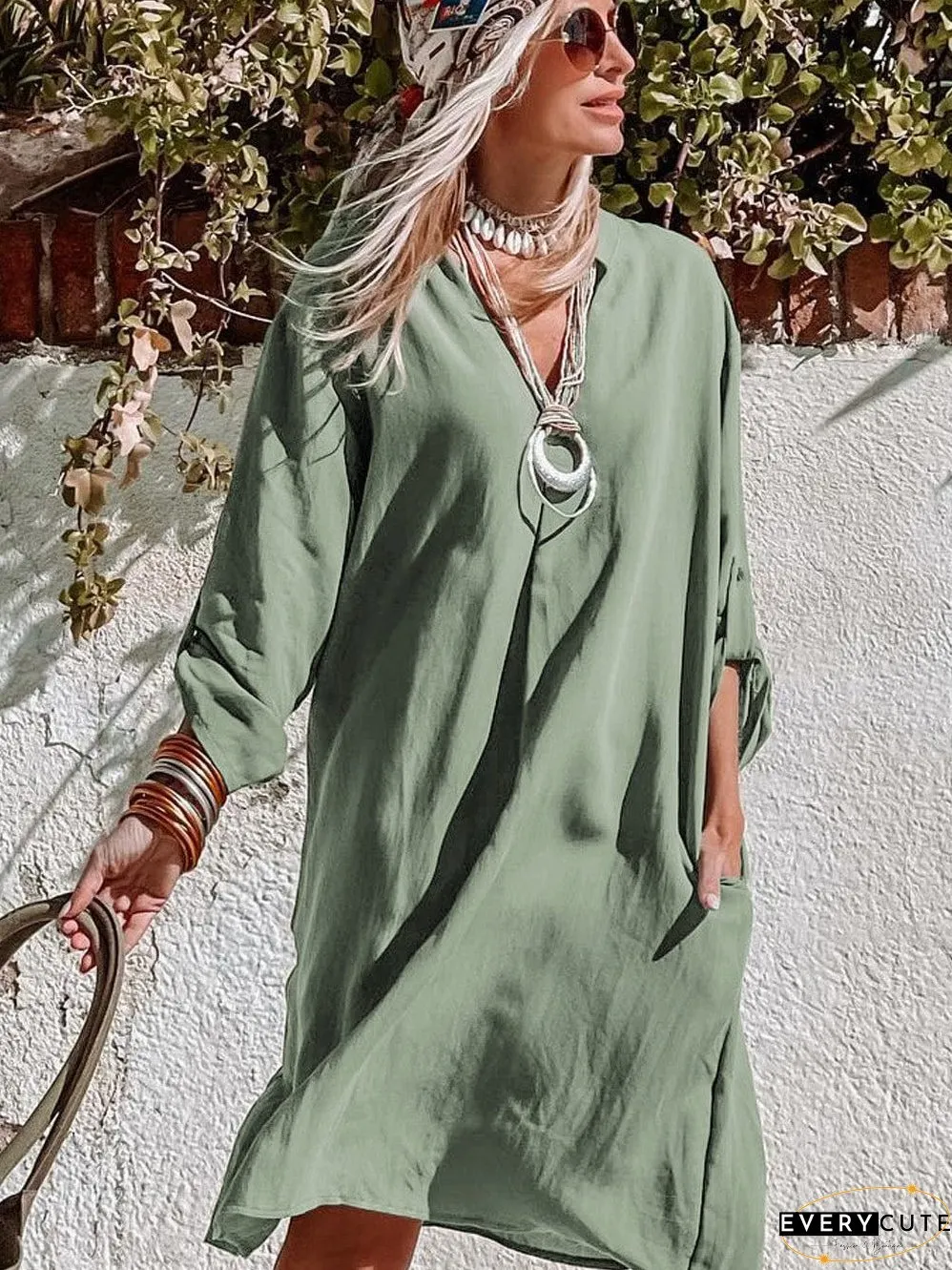 Plus Size V Neck Blouse