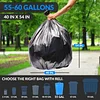 210L / 55Gallon | 50 Micron Industrial-grade Ultra-thick Trash Bags | Made in the USA | Heavy Duty | Bulk | Great Value | Black Multi-Purpose Trash Bags