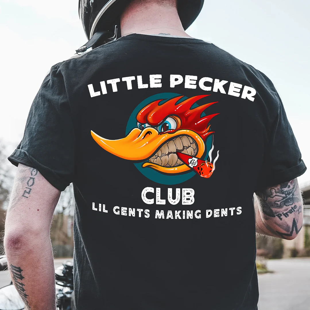 LITTLE PECKED CLUB Hot Rod Bird Print Men's T-shirt