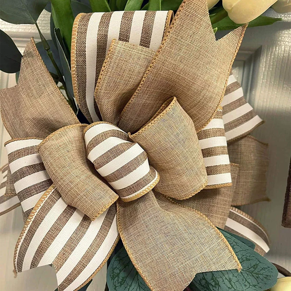 Wooden square brand rattan tulip simulation garland hanging decoration