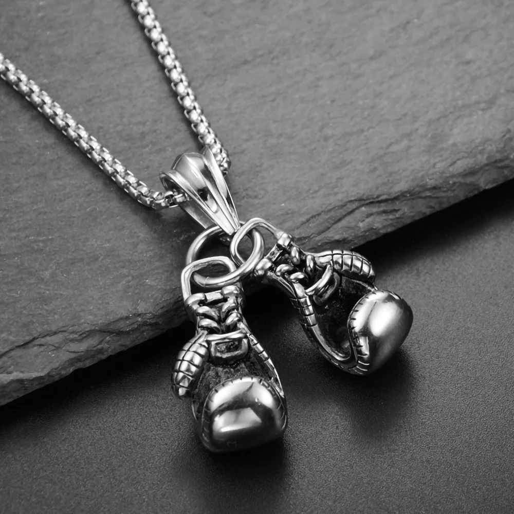 Boxing Gloves Men's Fashion Titanium Steel Necklace