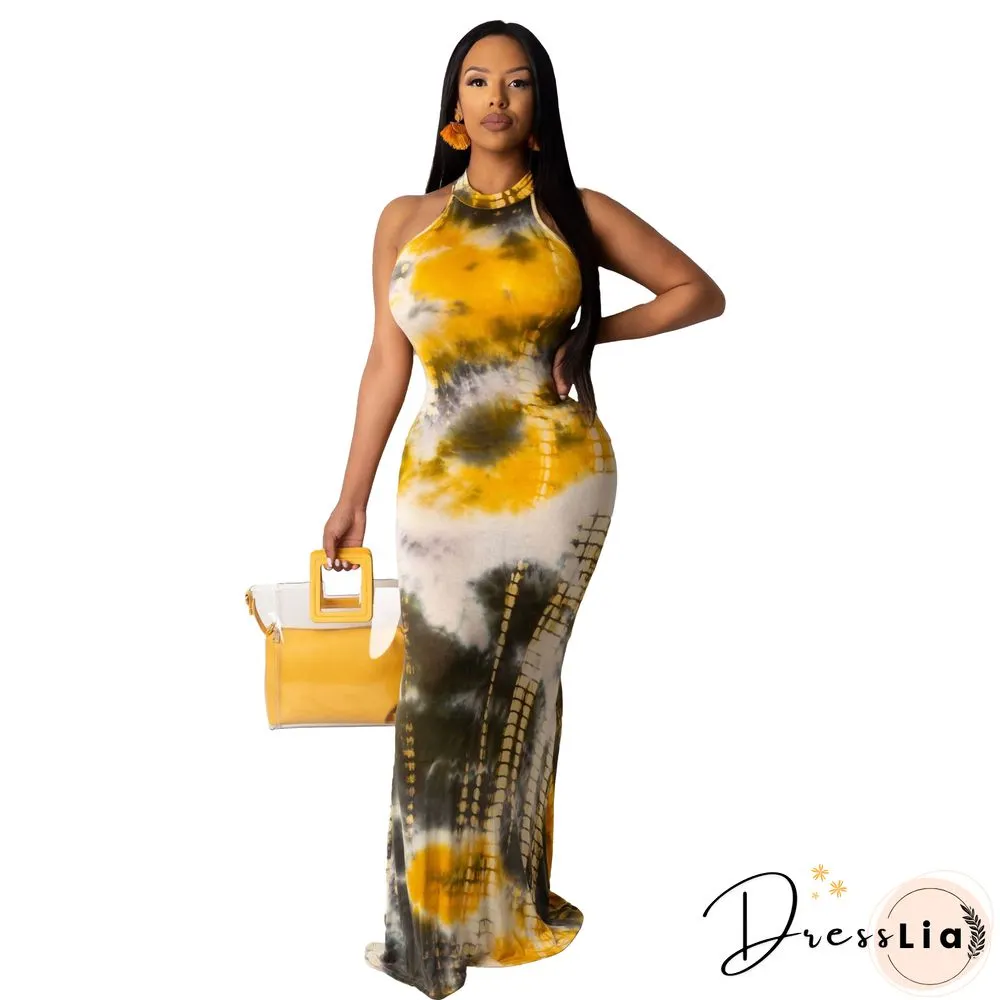 Color Tie-dyed Fashion Loose Dress For Women