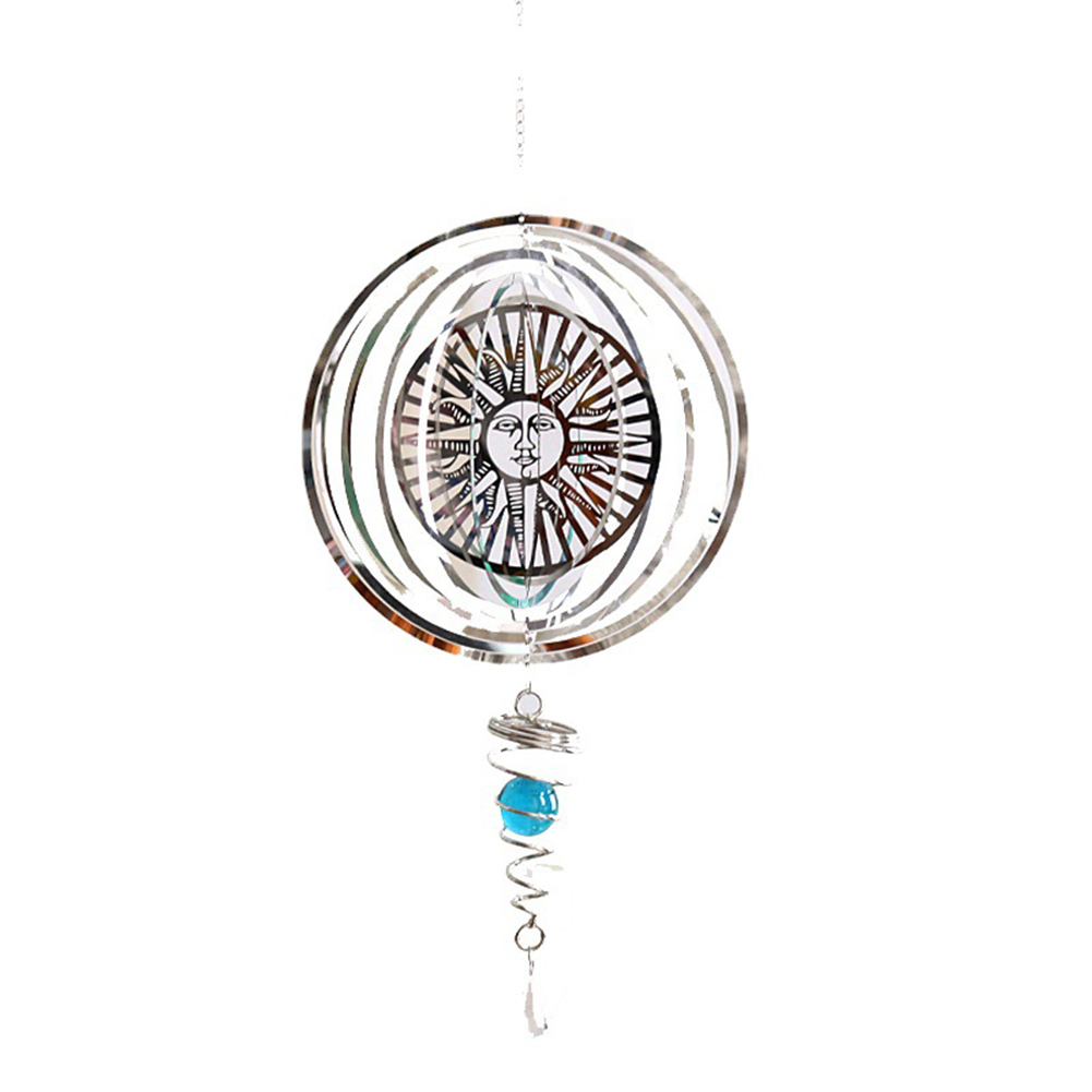 

Sun Stainless Steel 3D Wind Chime Home Foldable Rotate Hanging Wind Spinner, 501 Original