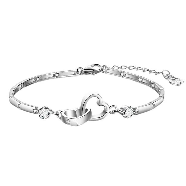 925 Sterling Silver Soul Double-Heart Bracelet - Meaningful Gift for Mum