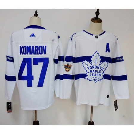 Men's  Toronto Maple Leafs #47 Leo Komarov White 2018 NHL Stadium Series Stitched NHL Jersey