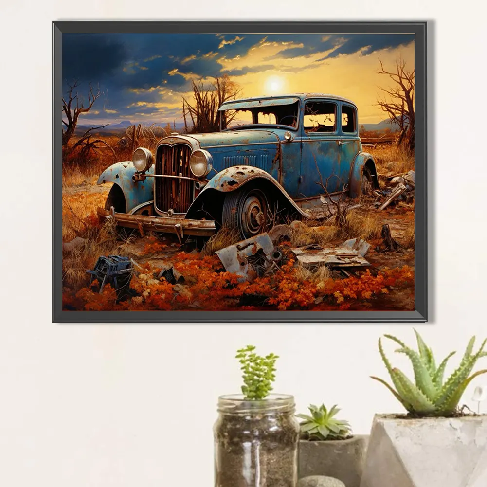 Diamond Painting - Full Round Drill - Scrap Car(Canvas|50*40cm)
