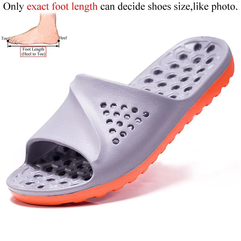 Summer Bathroom Slippers For Men Women Kids Badslippers Badeschuhe Bathing Shoes Shower Soft Indoor Home Beach Big Size 48 49 50