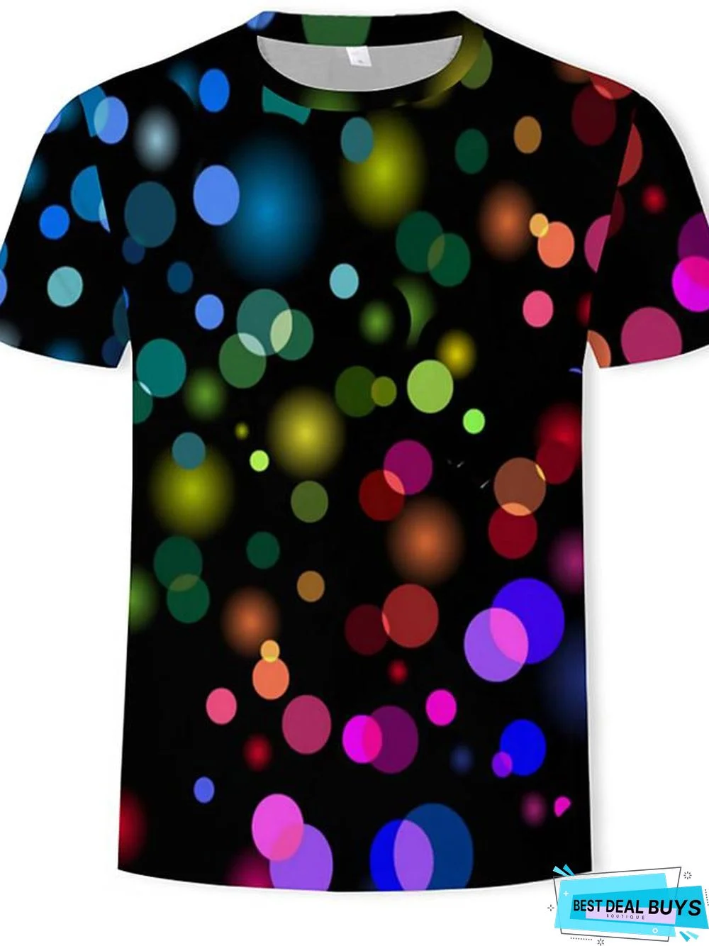 Men's 3D Graphic Print T-Shirt Daily Round Neck Black / Short Sleeve