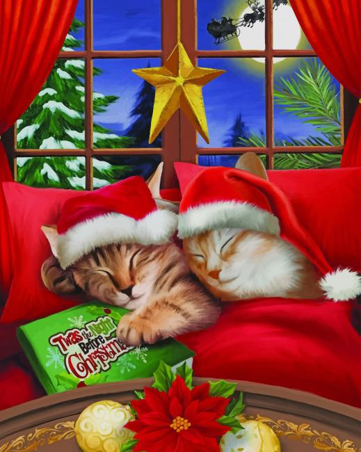 

Merry Christmas Kitty – Paint By Numbers - 40*50CM, 501 Original