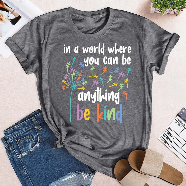 Autism In A World Be Kind T-Shirt-05074-Annaletters