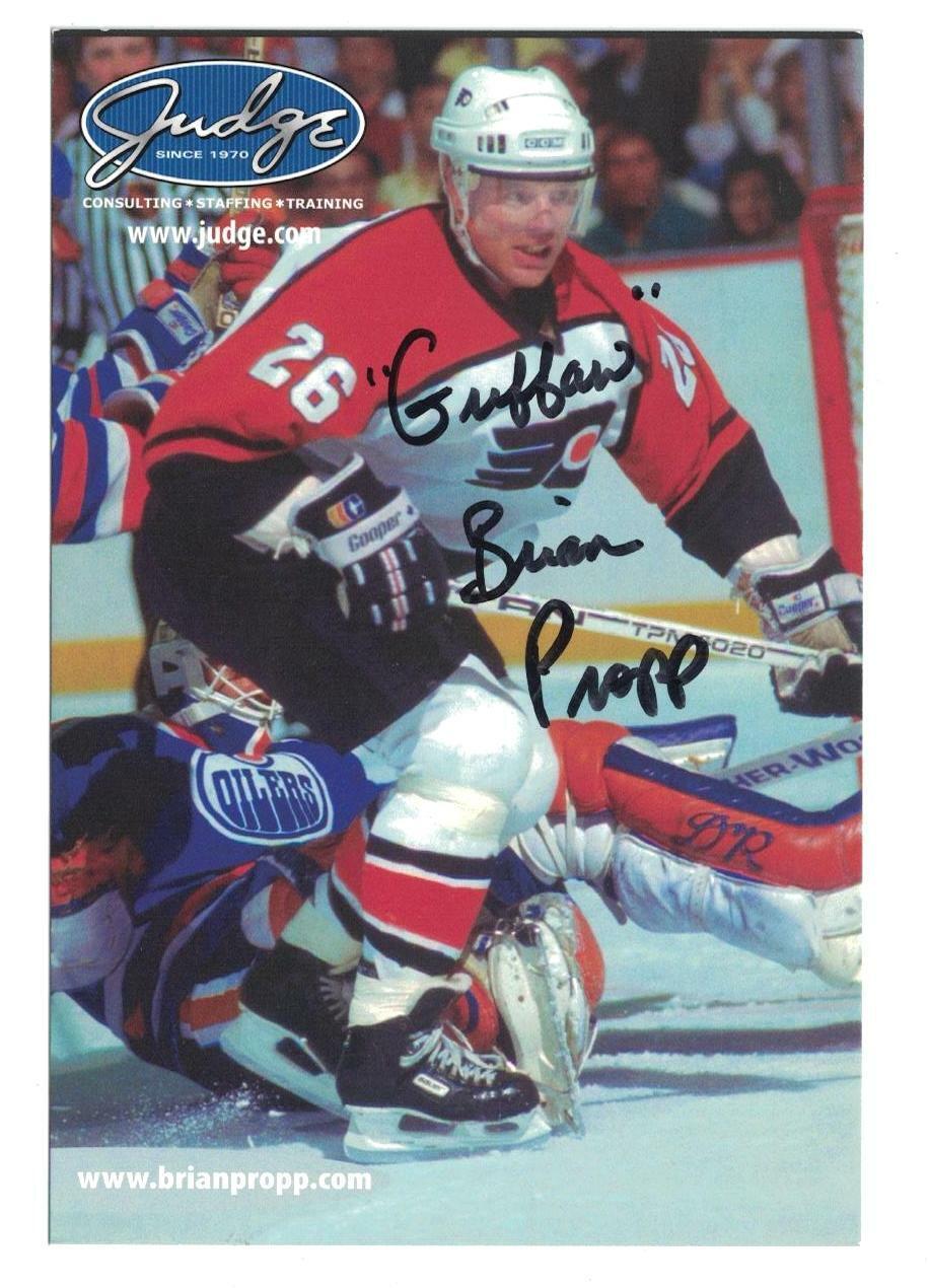 Brian Propp Signed Autographed 4x6 Photo Poster painting Philadelphia Flyers Guffaw