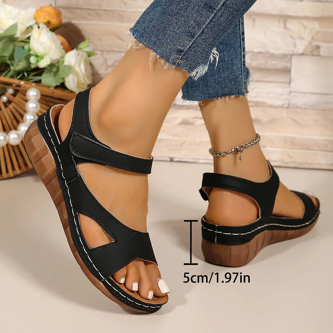 Yyvonne Sandals New Color Thick Background Fashion Slopers Sandals Large Size Women's Shoes Magic With Light Women's Shoes