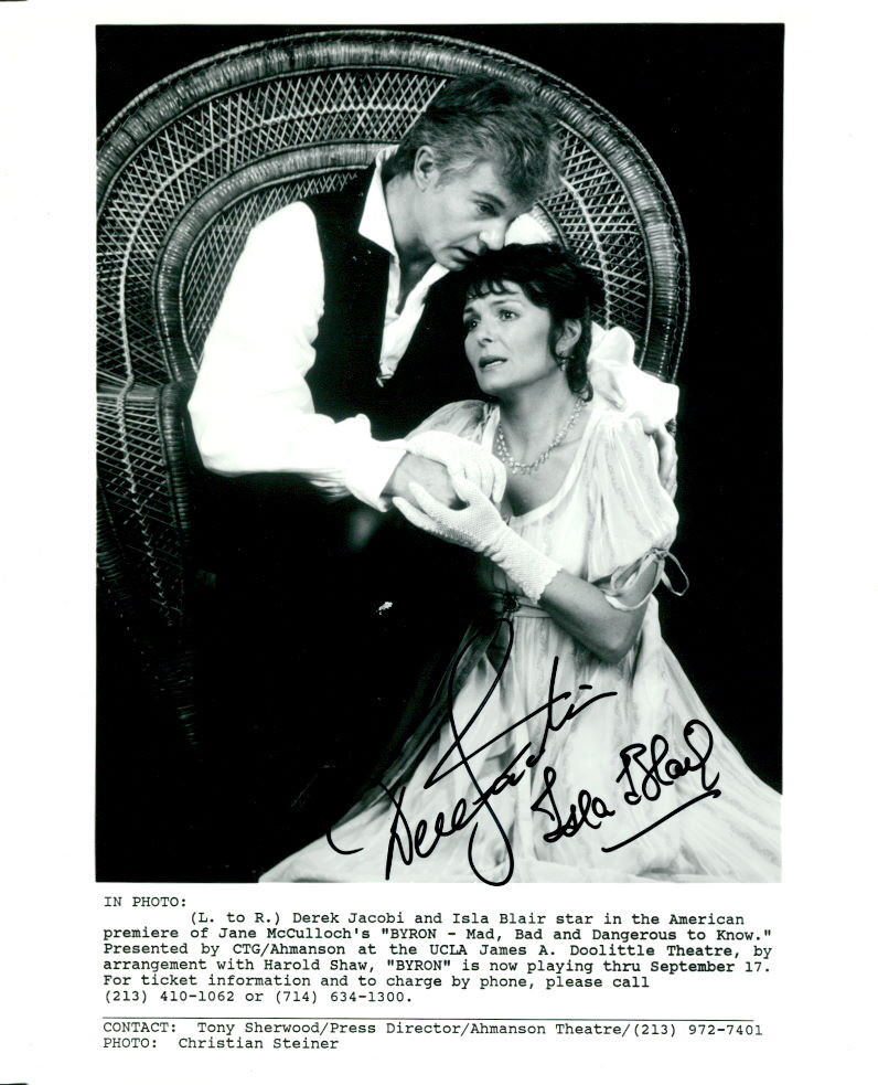 Byron (Isla Blair & Derek Jacobi) signed 8x10 Photo Poster painting COA