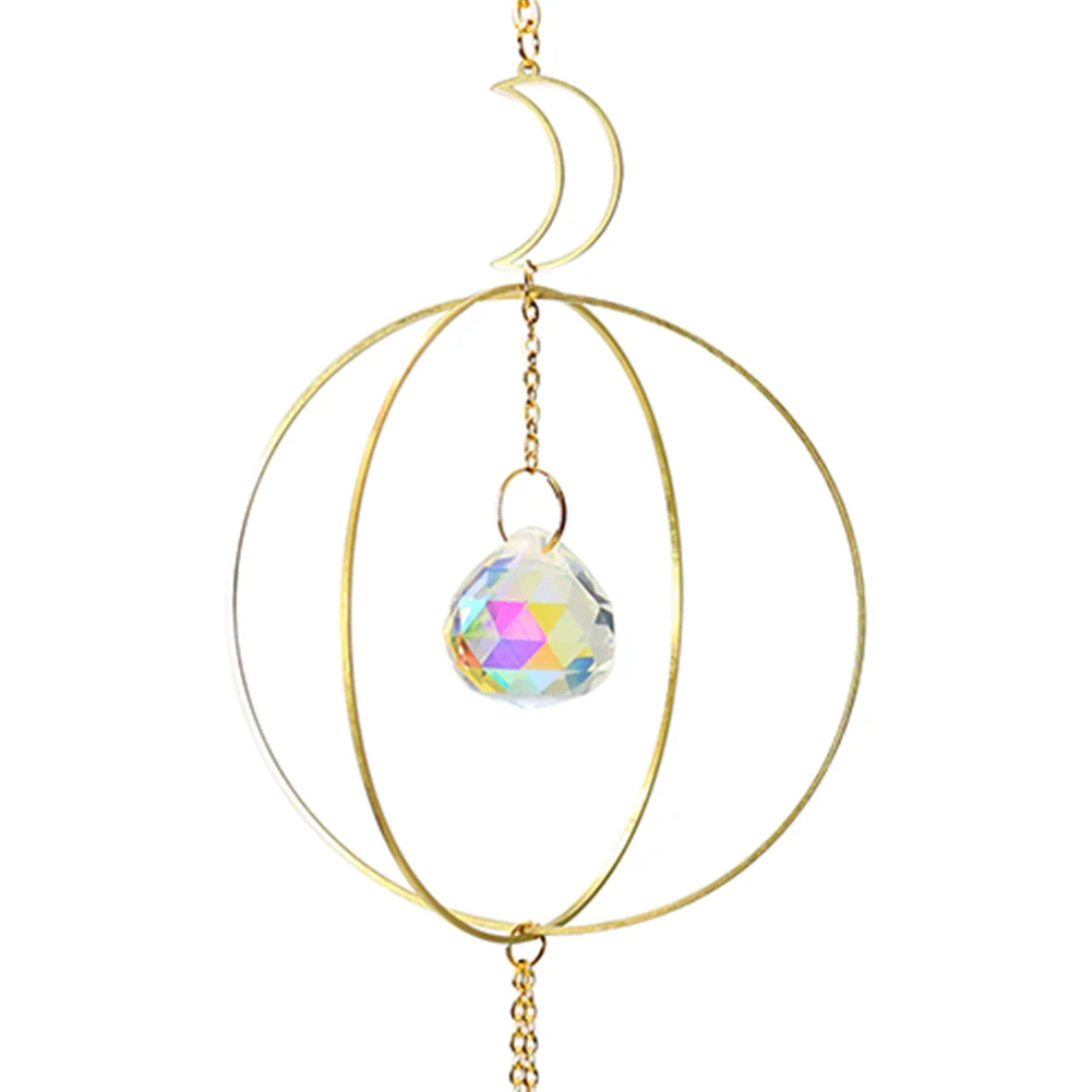 Crystal Suncatcher Ball Iron Ring Hanging Pendant Home Garden Decor (16)