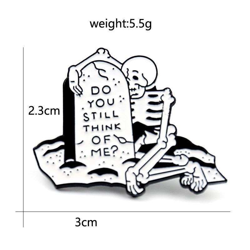 IG Style Funny Pin Pumpkin Bat Skull Alloy Enamel Unisex Brooches