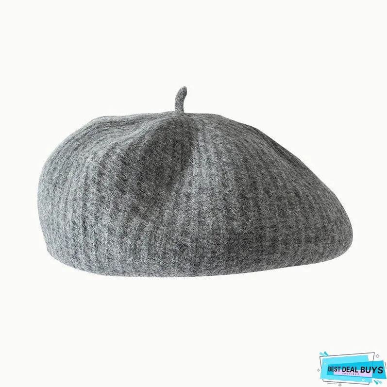 Fashion Personality Wool Beret Women England Retro