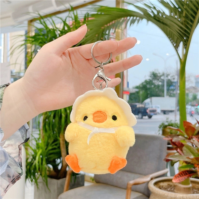 Soft Cute Chick Plush Toy Doll Pendant Keychain Backpack Hanging Ornaments Grasping Doll For Girls